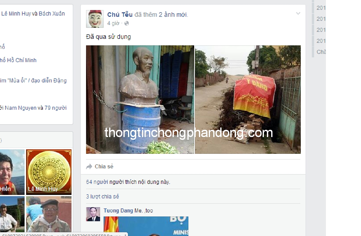 Tượng Chủ tịch Hồ Chí Minh lại bị Tiến sĩ Nguyễn Xuân Diện lôi ra phỉ báng