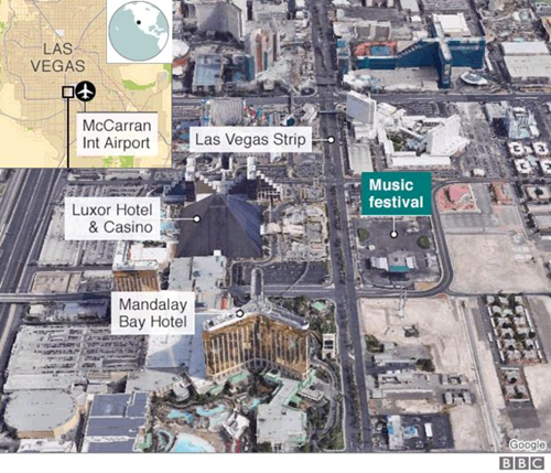 Xả súng kinh hoàng tại Las Vegas, hơn 50 người thiệt mạng