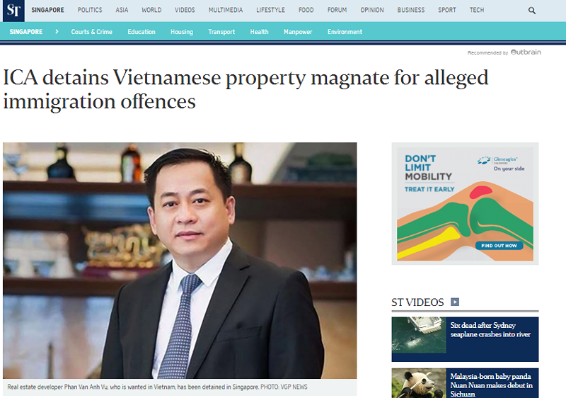 Singapore xác nhận đang tạm giữ ông 'Phan Van Anh Vu'