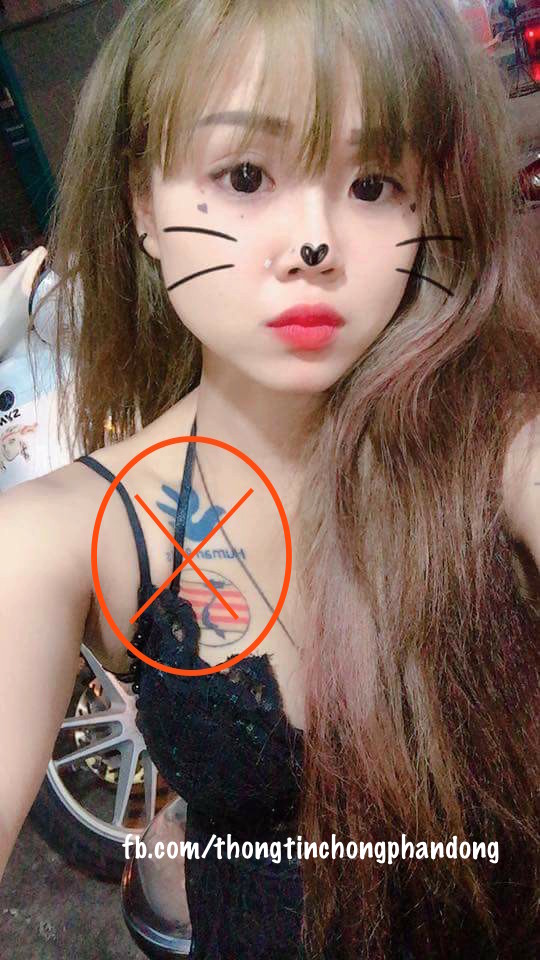 Cư dân mạng bức xúc, truy tìm cô gái trẻ xăm hình phản động ngang nhiên dạo phố