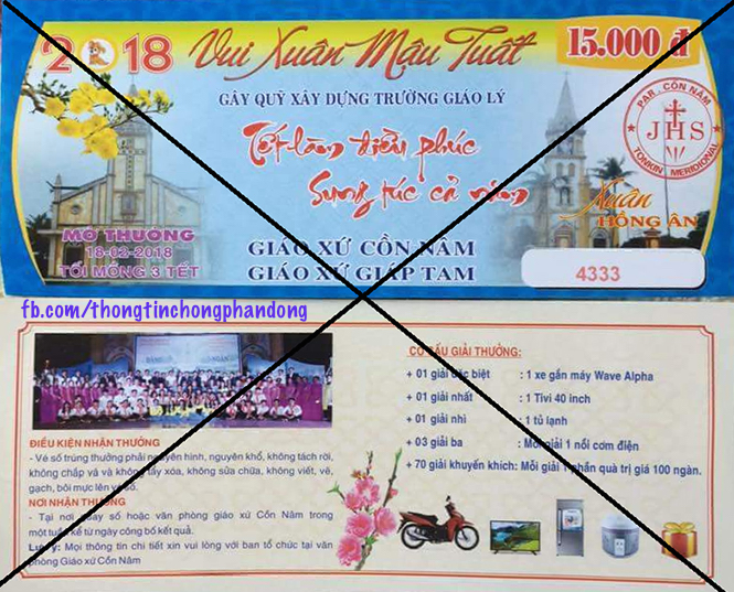 Cần xử lý nghiêm một số linh mục ở tỉnh Quảng Bình tổ chức hoạt động kinh doanh xổ số trái phép
