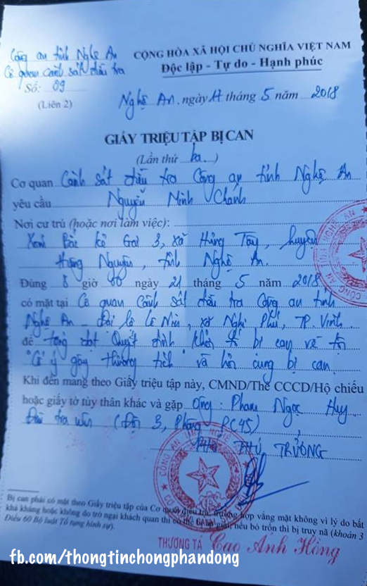 Đã khởi tố bị can một số đối tượng ở giáo xứ Kẻ Gai về hành vi cố ý gây thương tích
