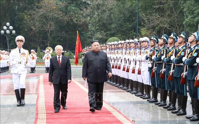 Lễ đón Chủ tịch Triều Tiên Kim Jong-un thăm hữu nghị chính thức Việt Nam