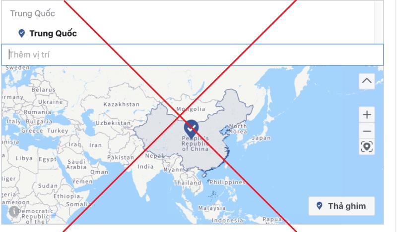 Bản đồ trên Facebook thông tin sai lệch về lãnh thổ Việt Nam