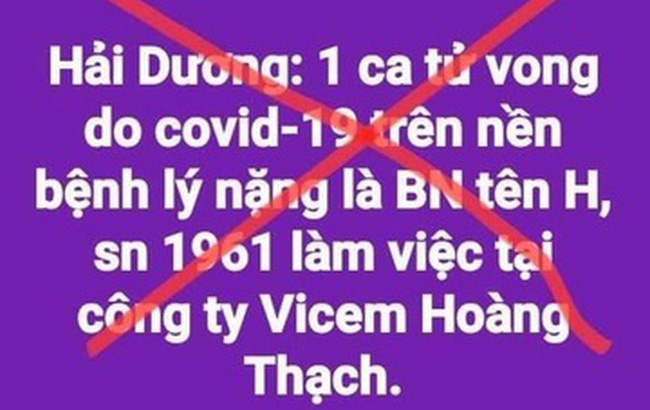 Hải Dương bác thông tin một ca tử vong do mắc COVID-19