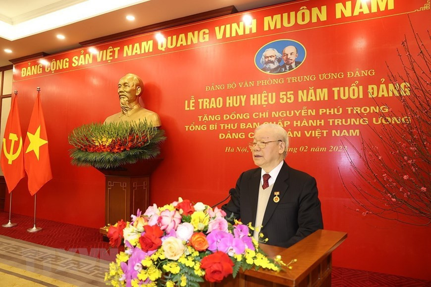 Phát biểu của Tổng Bí thư Nguyễn Phú Trọng tại lễ nhận Huy hiệu 55 năm tuổi Đảng