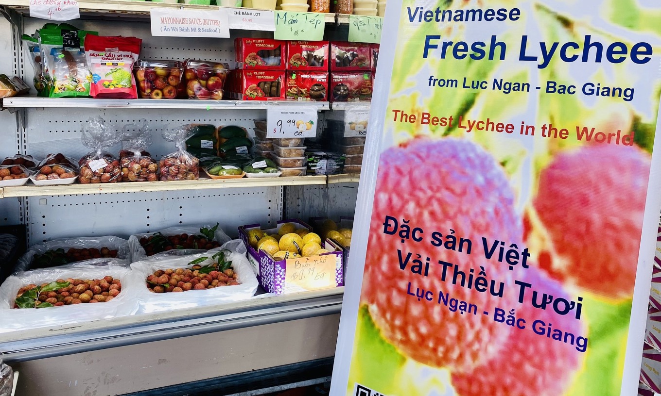 Vải Bắc Giang giá 780.000 đồng mỗi kg ở Mỹ