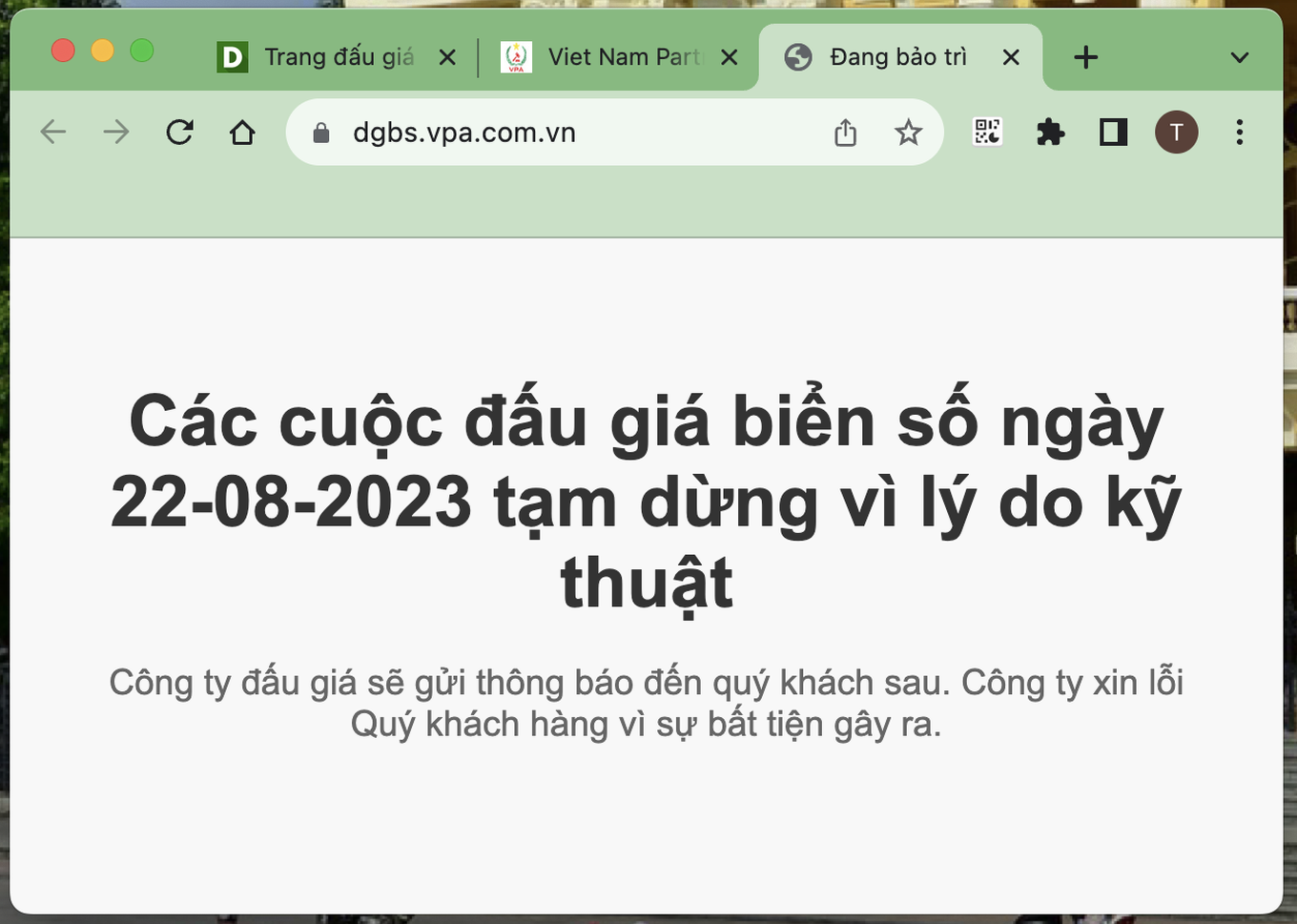 Trang đấu giá biển số ô tô 