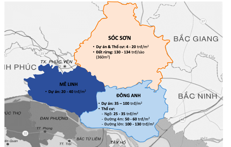 Trình phương án lập 2 thành phố mới của Hà Nội, rộng 884km2
