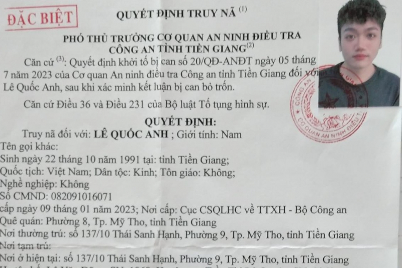 Truy nã đặc biệt đối tượng tuyên truyền chống Nhà nước